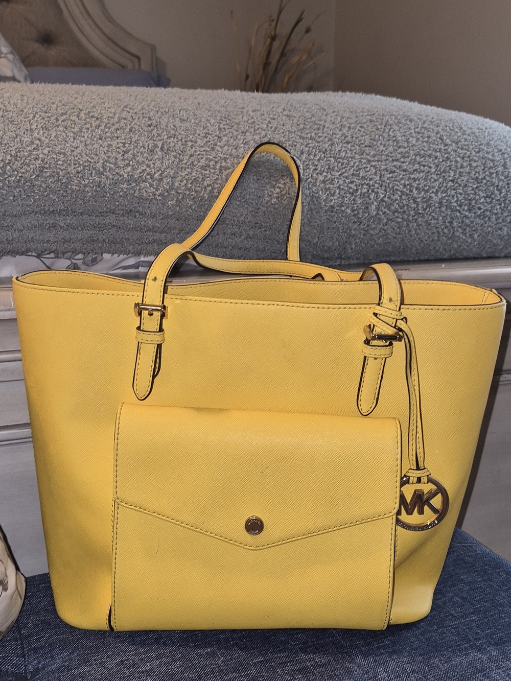 Michael Kors Bright Yellow Saffiano Leather Tote